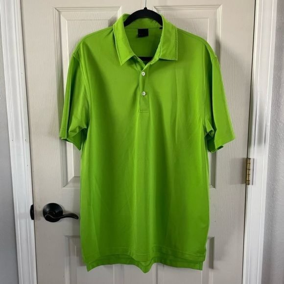Dunning Golf Lime Green Polo, Sz Large - Picture 2 of 15
